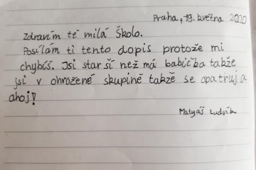 dopis škole od Matyáše L.