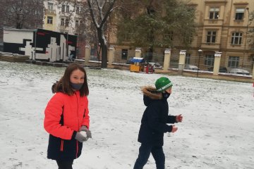První sníh na Lyčkárně 2020