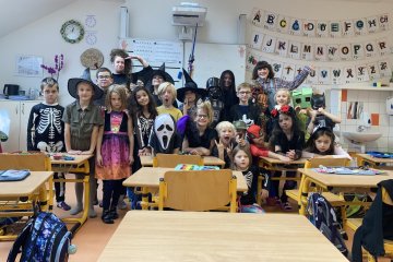 Halloween + první společná návštěva knihovny