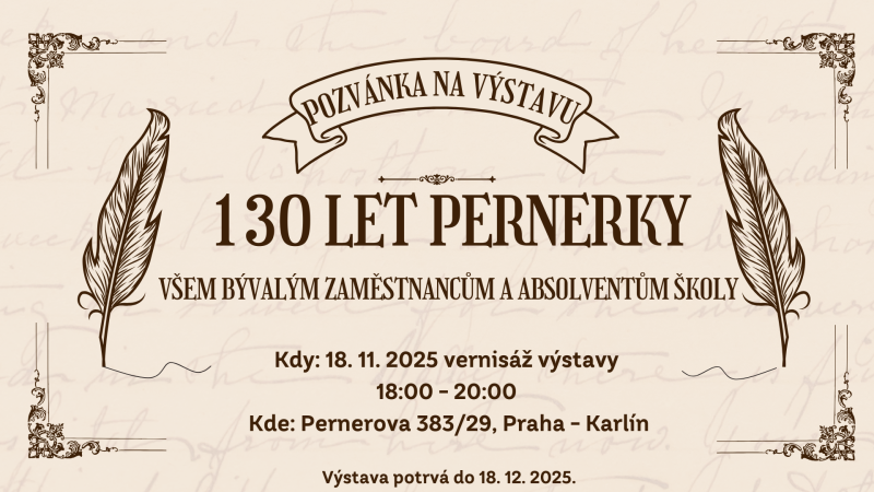 Pozvánka na výstavu 130 let Pernerky