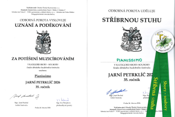 Školní sbory získaly stříbrnou a bronzovou stuhu na soutěži Jarní petrklíč