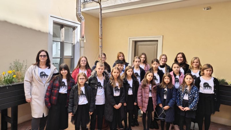 Školní pěvecký sbor Piánko zazpíval v Muzeu J. A. Komenského